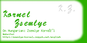 kornel zsemlye business card